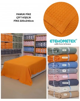 ETEHOMETEX HAVUZLU PİKE ÇİFT KİŞİLİK 220X240CM TURUNCU 8696474231655